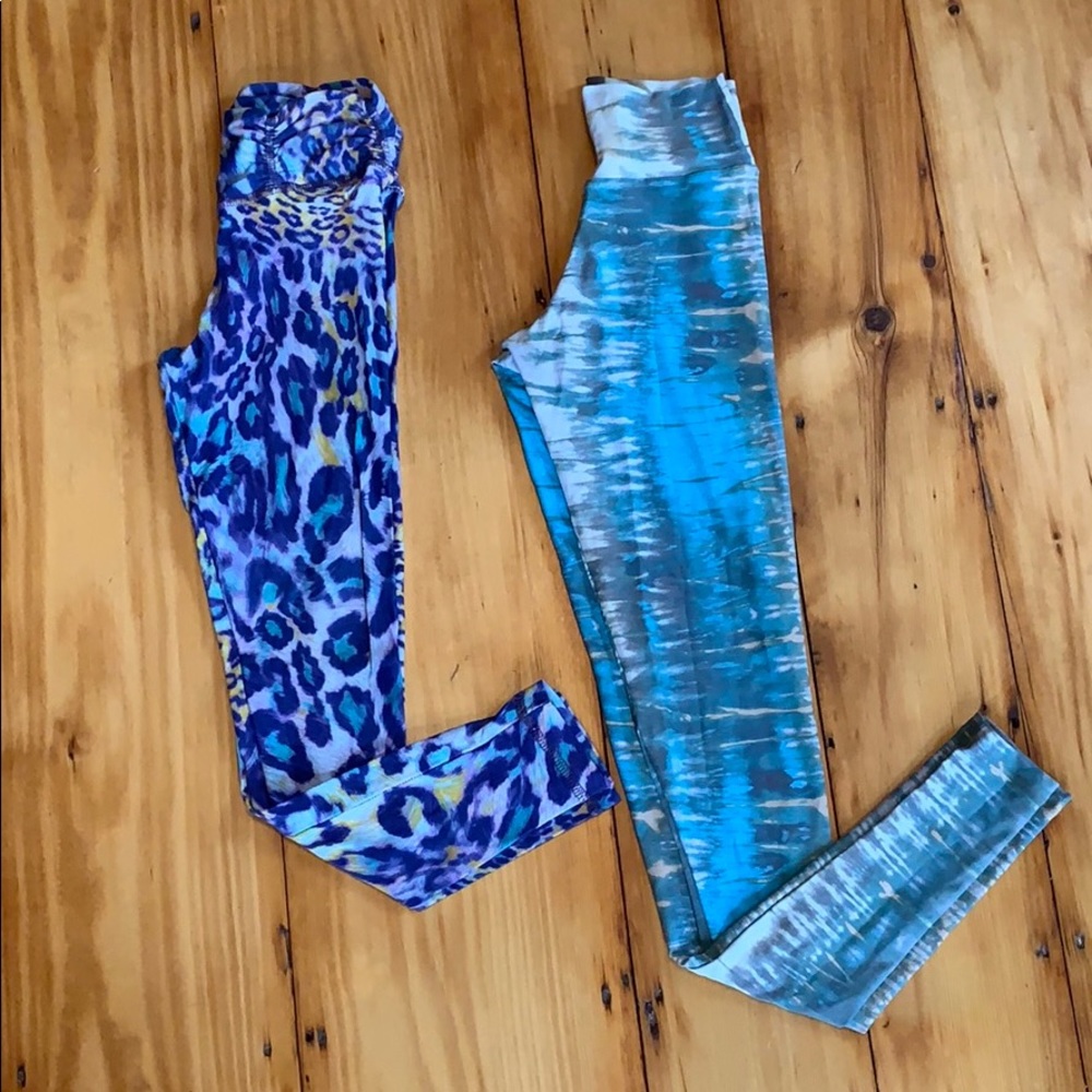 Liquido leggings purple leopard tie dye ocean